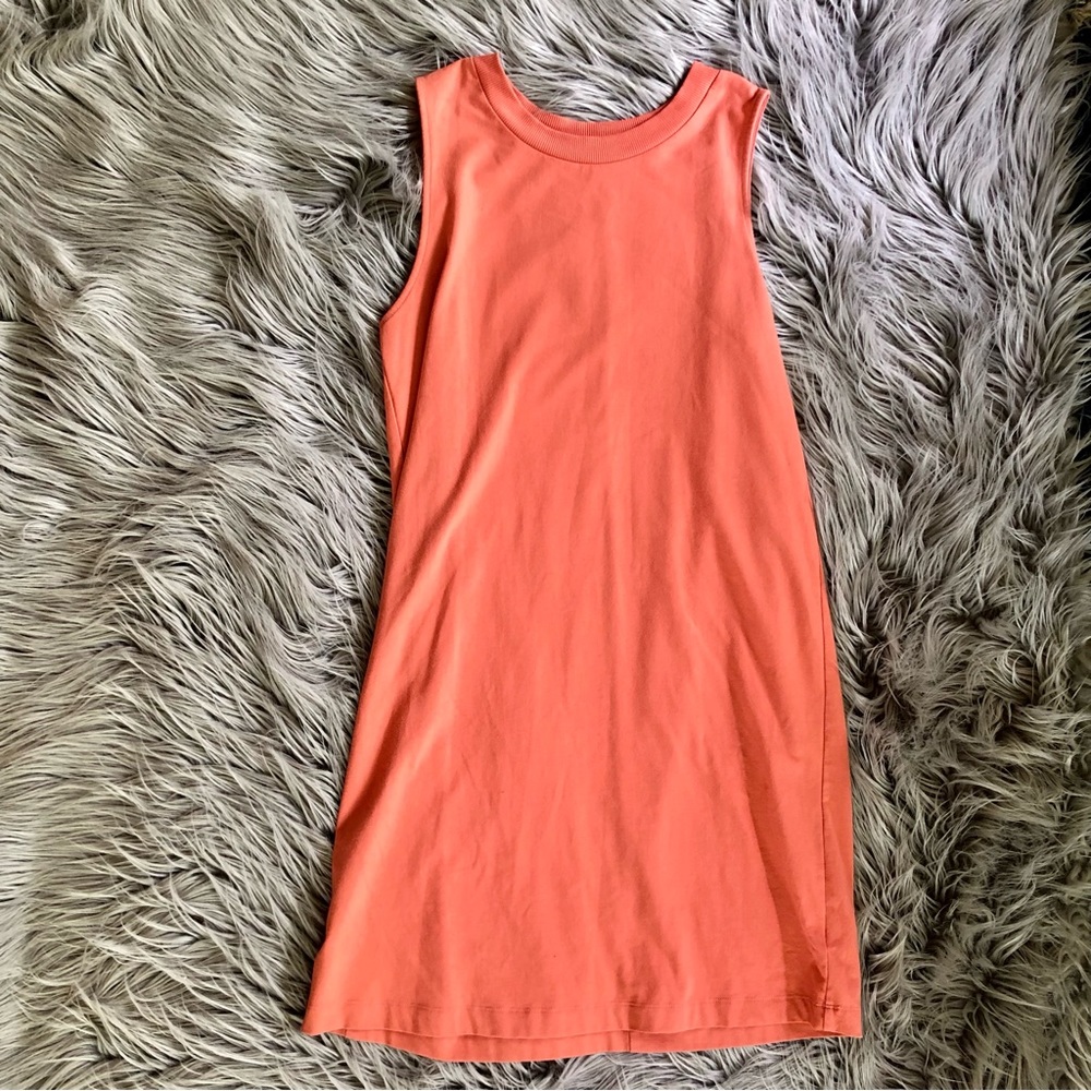 Cotton Coral Sleeveless Mini Dress